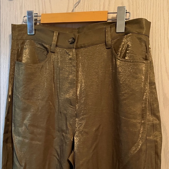 French Connection Olive Green Wide-Leg Pants - Picture 2 of 14